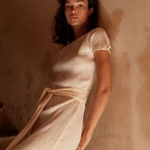 Savannah Morrow the Label Gisele Dress Cream Small Resort Vacation Beach NWT